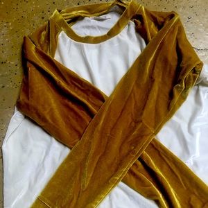 Madewell Velvet Baseball Raglan Shirt, S